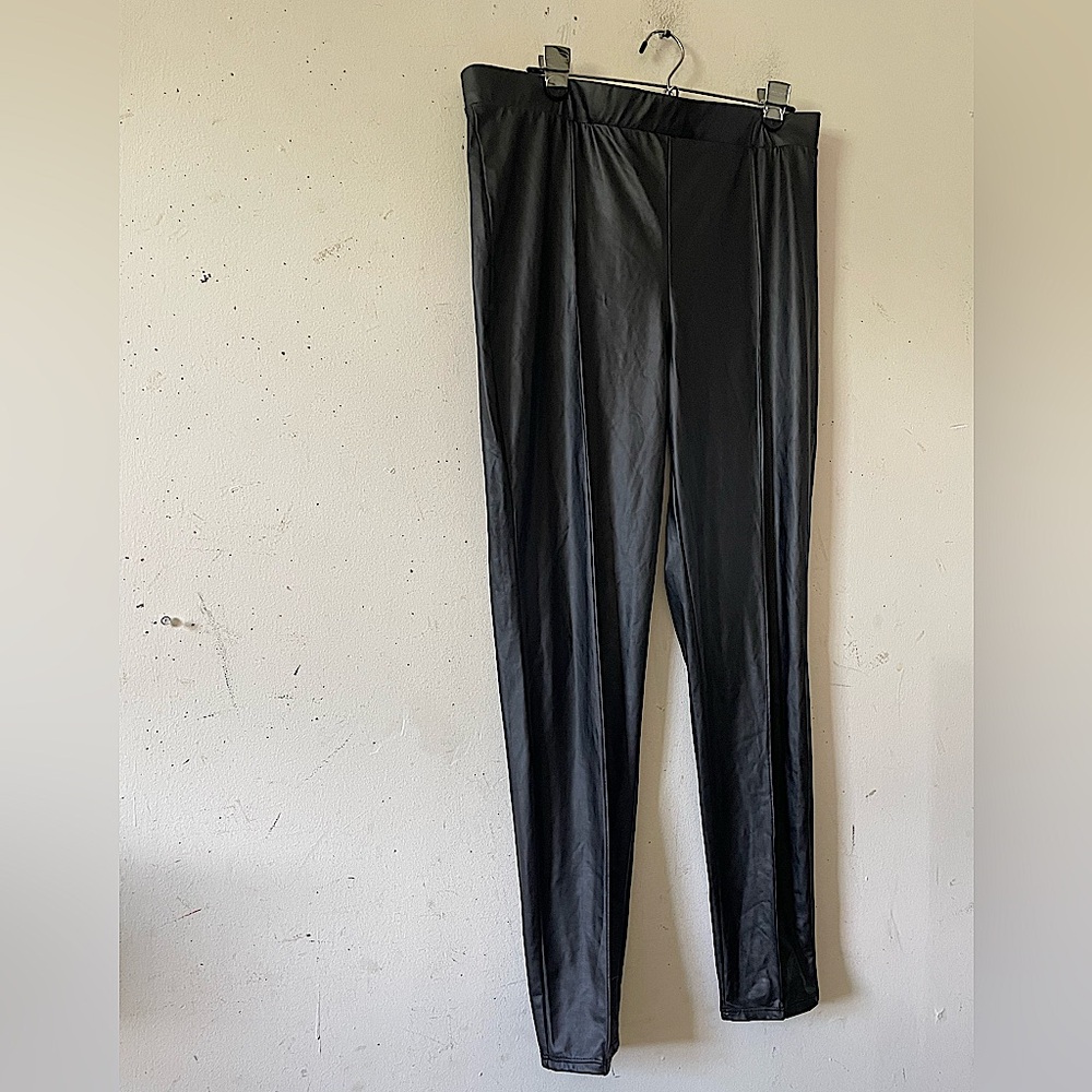 Fashion nova black faux leather pants